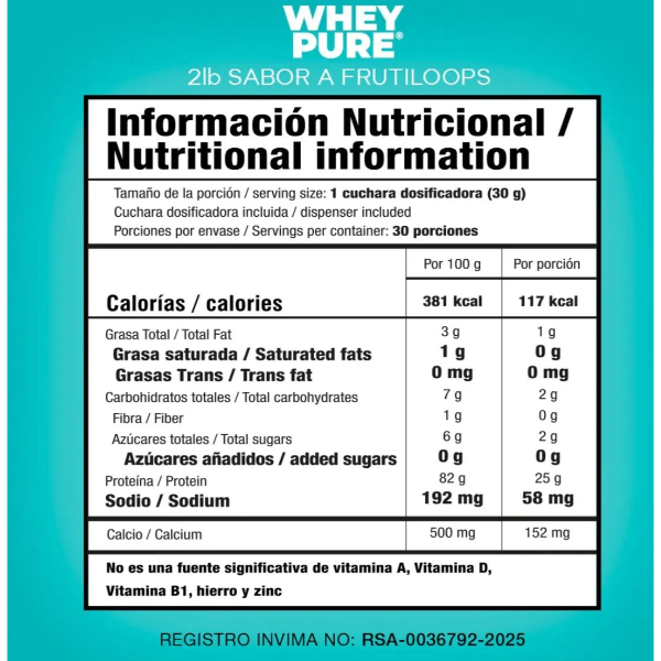 WHEY PURE 2 LIBRAS FRUTY LOOPS