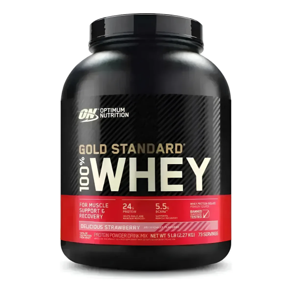 WHEY GOLDSTANDARD 5 LIBRAS FRESA Y CREMA